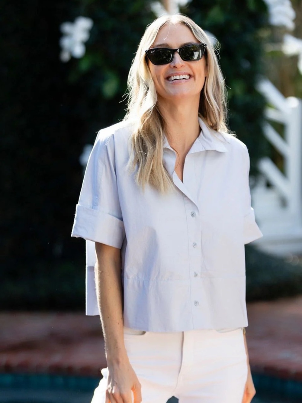 Julia Amory Antibes Shirt Gracie Blue Small NWT
